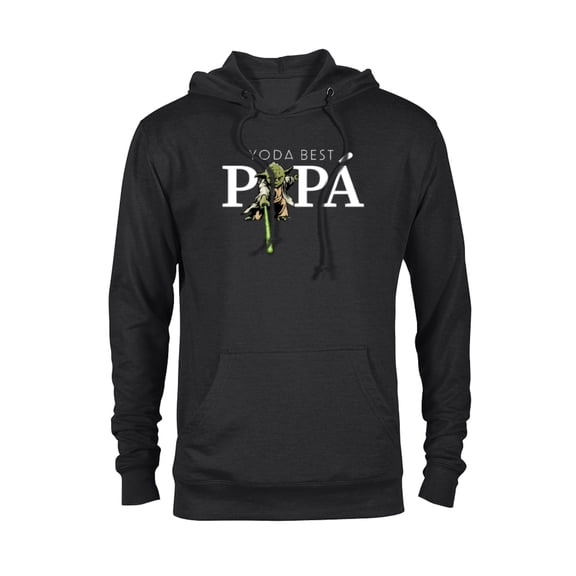 Star Wars Yoda Lightsaber Best Papá Birthday Día del Padre - Pullover Hoodie for Adults - Customized-Black