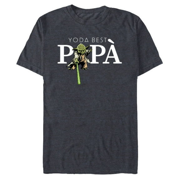 Star Wars Yoda Lightsaber Best Papà La Festa del Papà - Short Sleeve Blended T-Shirt for Adults - Customized-Navy Heather