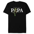 thumbnail image 1 of Star Wars Yoda Lightsaber Best Papa Birthday Father's Day - Short Sleeve Blended T-Shirt for Adults - Customized-Black, 1 of 5