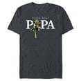 thumbnail image 1 of Star Wars Yoda Lightsaber Best Papa Birthday Father's Day - Short Sleeve Blended T-Shirt for Adults - Customized-Navy Heather, 1 of 5