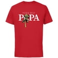 thumbnail image 1 of Star Wars Yoda Lightsaber Best Papa Birthday Father's Day - Short Sleeve Cotton T-Shirt for Adults - Customized-Red, 1 of 5