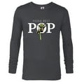 thumbnail image 1 of Star Wars Yoda Lightsaber Best Pop Birthday Father's Day - Long Sleeve T-Shirt for Men - Customized-Charcoal Heather, 1 of 5