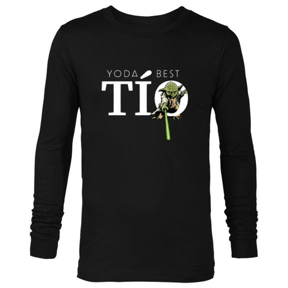 Star Wars Yoda Lightsaber Best Tío Birthday Día del Padre - Long Sleeve T-Shirt for Men - Customized-Black