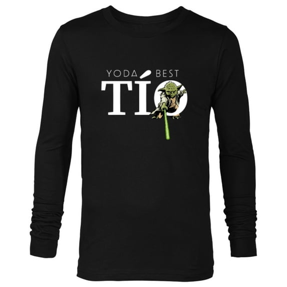 Star Wars Yoda Lightsaber Best Tío Birthday Día del Padre - Long Sleeve T-Shirt for Men - Customized-Black