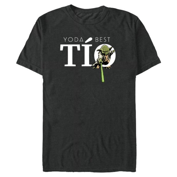 Star Wars Yoda Lightsaber Best Tío Birthday Día del Padre - Short Sleeve Blended T-Shirt for Adults - Customized-Dark Heather