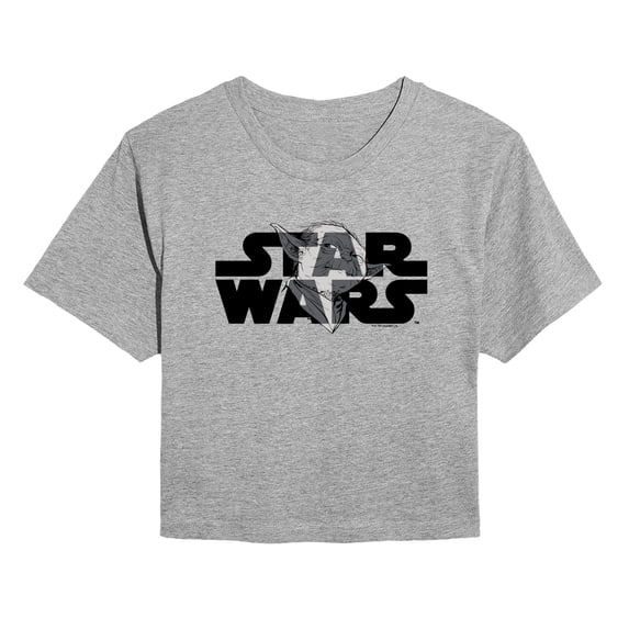 Star Wars - Yoda Logo - Juniors Cropped Graphic T-Shirt
