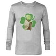 thumbnail image 1 of Star Wars Yoda Lucky Shamrock St. Patrick’s Day - Long Sleeve T-Shirt for Men - Customized-Athletic Heather, 1 of 5