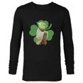 thumbnail image 1 of Star Wars Yoda Lucky Shamrock St. Patrick’s Day - Long Sleeve T-Shirt for Men - Customized-Black, 1 of 5