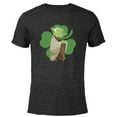 thumbnail image 1 of Star Wars Yoda Lucky Shamrock St. Patrick’s Day - Short Sleeve Blended T-Shirt for Adults - Customized-Black, 1 of 5