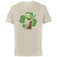 thumbnail image 1 of Star Wars Yoda Lucky Shamrock St. Patrick’s Day - Short Sleeve Cotton T-Shirt for Adults - Customized-Natural, 1 of 5