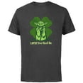 thumbnail image 1 of Star Wars Yoda Lucky You Shall Be St. Patrick’s Day - Short Sleeve Cotton T-Shirt for Adults - Customized-Charcoal, 1 of 5