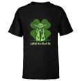 thumbnail image 1 of Star Wars Yoda Lucky You Shall Be St. Patrick’s Day - Short Sleeve T-Shirt for Kids - Customized-Black, 1 of 5