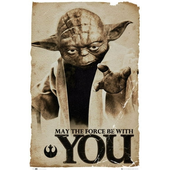 Star Wars Yoda May the Force Be With You Laminated Poster by (24 x 36)