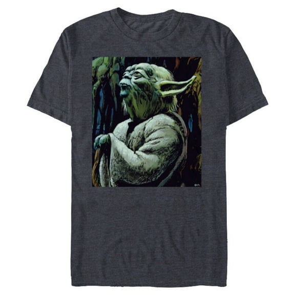 Star Wars Yoda Meditation on Dagobah Ralph McQuarrie - Short Sleeve Blended T-Shirt for Adults - Customized-Navy Heather