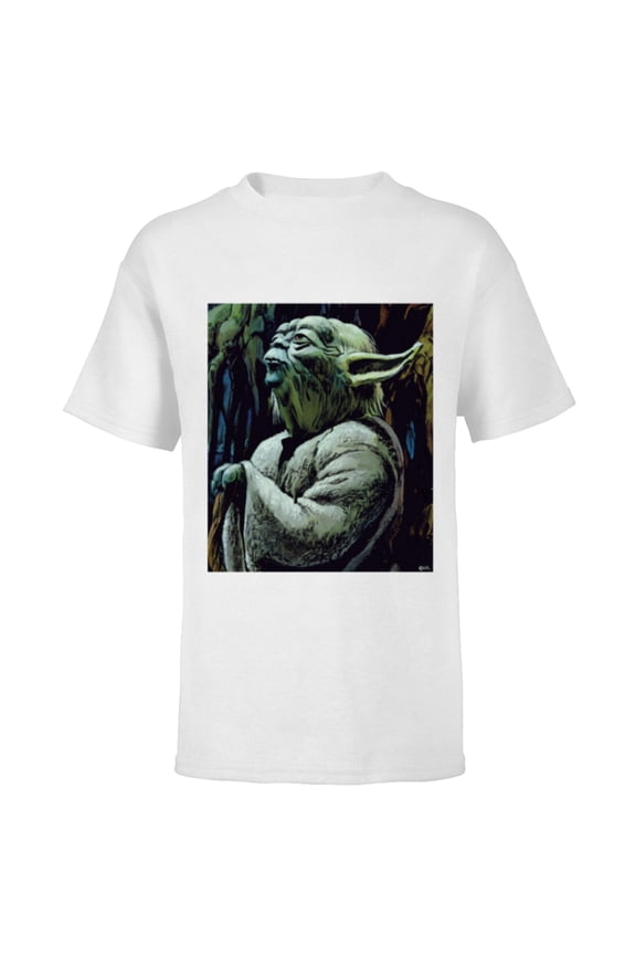 Yoda Meditation on Dagobah Ralph McQuarrie - Short Sleeve T-Shirt for Kids - Customized-White