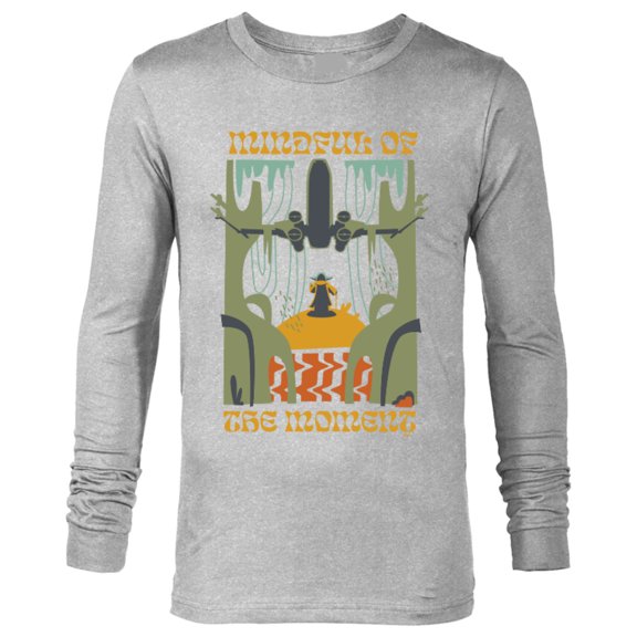 Star Wars Yoda Mindful of the Moment Retro - Long Sleeve T-Shirt for Men - Customized-Athletic Heather