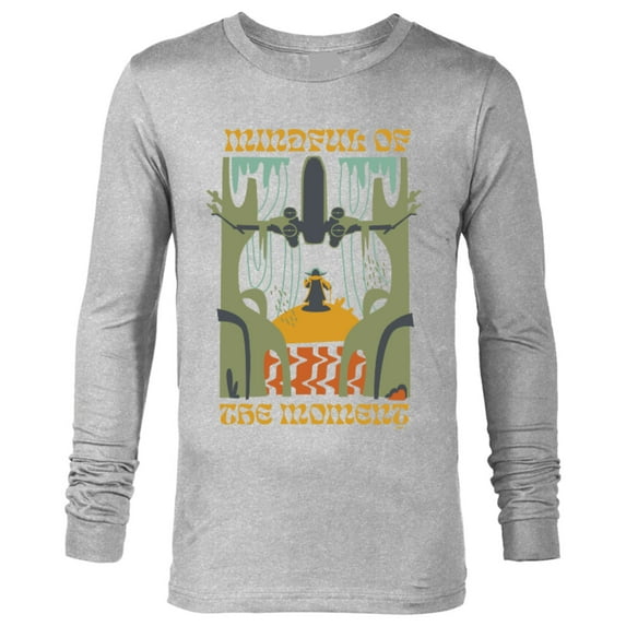 Star Wars Yoda Mindful of the Moment Retro - Long Sleeve T-Shirt for Men - Customized-Athletic Heather