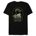 thumbnail image 1 of Star Wars Yoda “My Birthday It Is, Party I Must” Distressed - Short Sleeve Blended T-Shirt for Adults - Customized-Black, 1 of 5