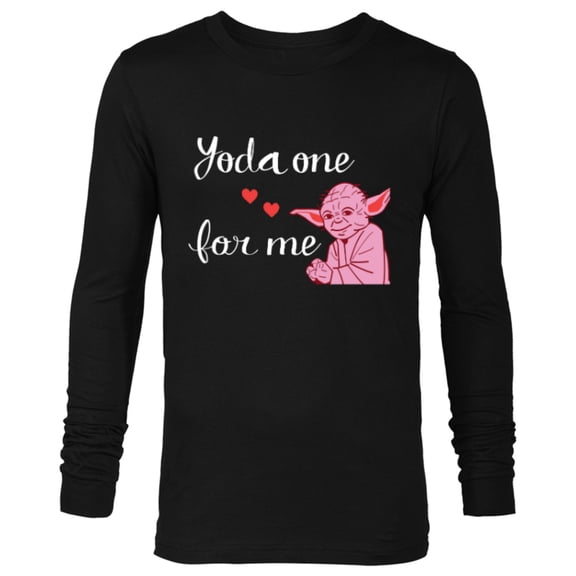 Star Wars Yoda One for Me Love Sweet Heart Valentine’s Day - Long Sleeve T-Shirt for Men - Customized-Black