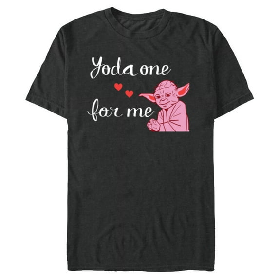 Star Wars Yoda One for Me Love Sweet Heart Valentine’s Day - Short Sleeve Blended T-Shirt for Adults - Customized-Dark Heather