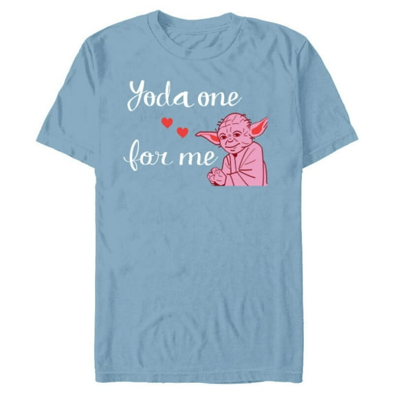 Star Wars Yoda One for Me Love Sweet Heart Valentine’s Day - Short Sleeve Blended T-Shirt for Adults - Customized-Ocean Blue
