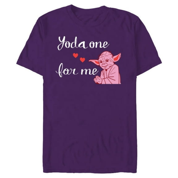 Star Wars Yoda One for Me Love Sweet Heart Valentine’s Day - Short Sleeve Blended T-Shirt for Adults - Customized-Purple