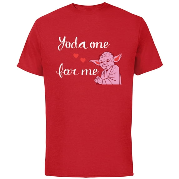 Star Wars Yoda One for Me Love Sweet Heart Valentine’s Day - Short Sleeve Cotton T-Shirt for Adults - Customized-Red