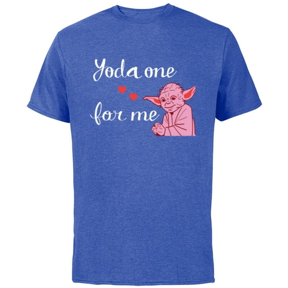 Star Wars Yoda One for Me Love Sweet Heart Valentine’s Day - Short Sleeve Cotton T-Shirt for Adults - Customized-Royal Heather
