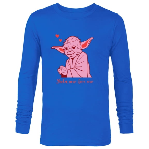 Star Wars Yoda One for Me Valentine’s Day Love Sweet Heart - Long Sleeve T-Shirt for Men - Customized-Navy