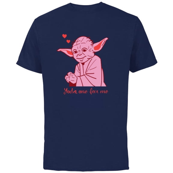 Star Wars Yoda One for Me Valentine’s Day Love Sweet Heart - Short Sleeve Cotton T-Shirt for Adults - Customized-Navy