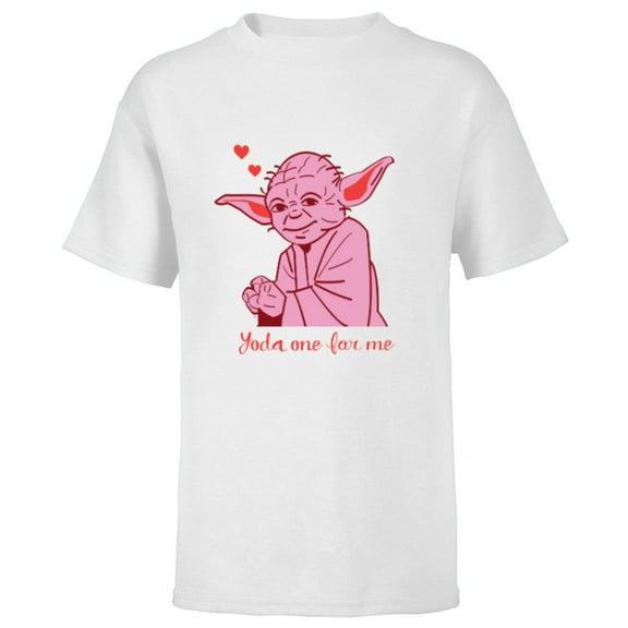 Star Wars Yoda One for Me Valentine’s Day Love Sweet Heart - Short Sleeve T-Shirt for Kids - Customized-White