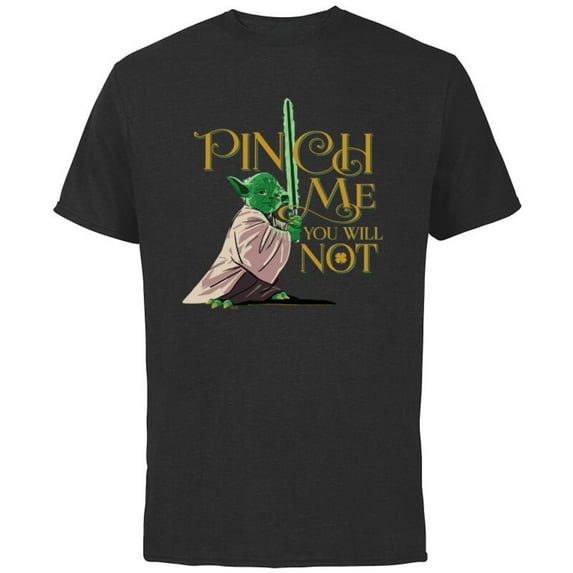 Star Wars Yoda Pinch Me You Will Not - Short Sleeve Cotton T-Shirt for Adults - Customized-Black