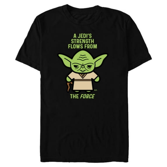 Star Wars Yoda Quote A Jedi’s Strength Flows from the Force - Short Sleeve Blended T-Shirt for Adults - Customized-Black