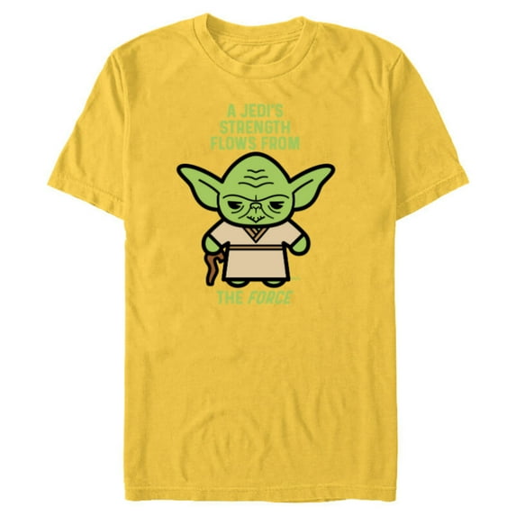 Star Wars Yoda Quote A Jedi’s Strength Flows from the Force - Short Sleeve Blended T-Shirt for Adults - Customized-Yellow