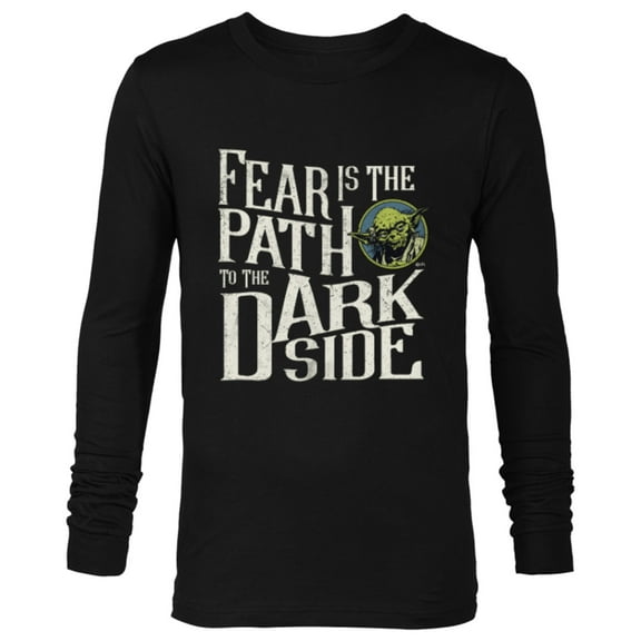 Star Wars Yoda Quote Fear is the Path to the Dark Side - Long Sleeve T-Shirt for Men - Customized-Black