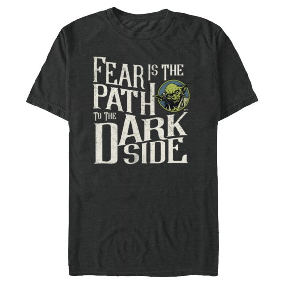 Star Wars Yoda Quote Fear is the Path to the Dark Side - Short Sleeve Blended T-Shirt for Adults - Customized-Dark Heather