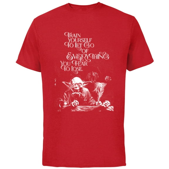 Star Wars Yoda Quote Let Go of Everything You Fear to Lose - Short Sleeve Cotton T-Shirt for Adults - Customized-Red