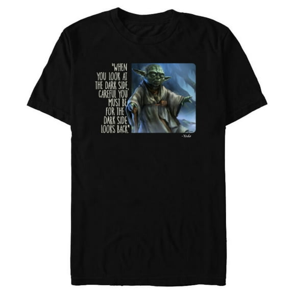 Star Wars Yoda Quote When You Look at the Dark Side - Short Sleeve Blended T-Shirt for Adults - Customized-Black