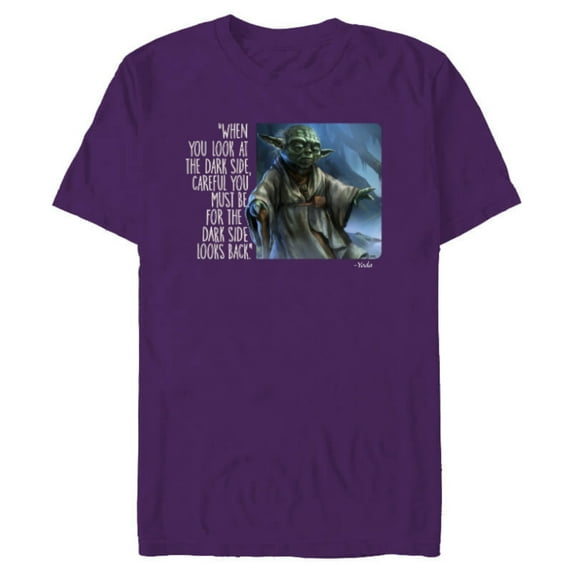Star Wars Yoda Quote When You Look at the Dark Side - Short Sleeve Blended T-Shirt for Adults - Customized-Purple