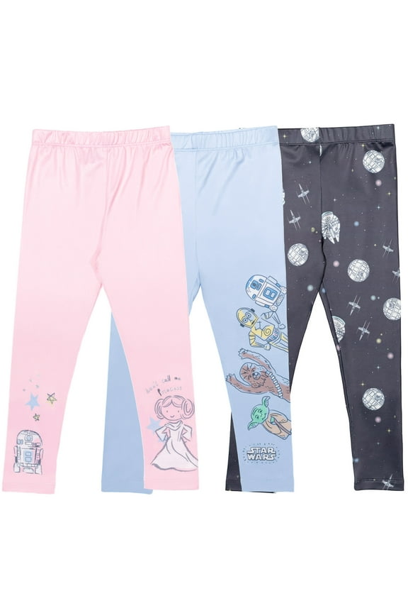 Yoda R2-D2 Chewbacca Toddler Girls 3 Pack Leggings Toddler to Big Kid