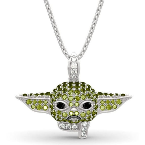 Star Wars Yoda Rhinestone Metal Pendant Necklace
