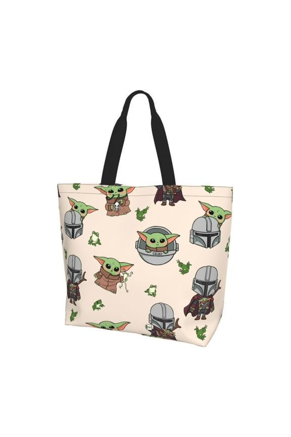 Star-Wars-Yoda Shoulder Bag Handbag Large Capacity Women's Single Shoulder Shopping Bag for Travel Work School for Adult Student 15*19 inches