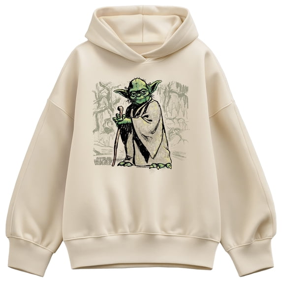 Star Wars - Yoda Sketch Oversized Fleece Hoodie Sweatshirt