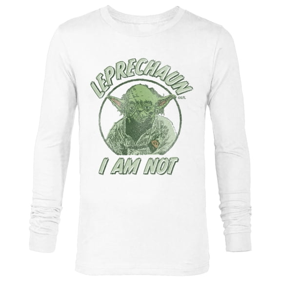 Star Wars Yoda St. Patrick's Day Leprechaun I Am Not - Long Sleeve T-Shirt for Men - Customized-White