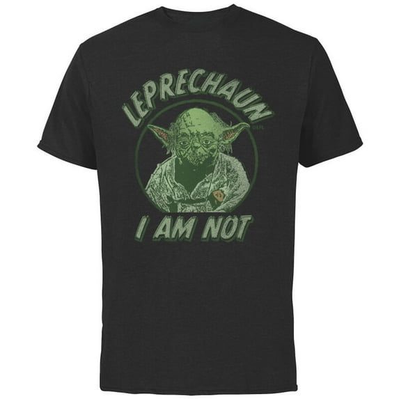 Star Wars Yoda St. Patrick's Day Leprechaun I Am Not - Short Sleeve Cotton T-Shirt for Adults - Customized-Black