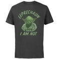 thumbnail image 1 of Star Wars Yoda St. Patrick's Day Leprechaun I Am Not - Short Sleeve Cotton T-Shirt for Adults - Customized-Charcoal, 1 of 5