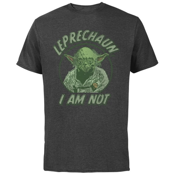 Star Wars Yoda St. Patrick's Day Leprechaun I Am Not - Short Sleeve Cotton T-Shirt for Adults - Customized-Charcoal