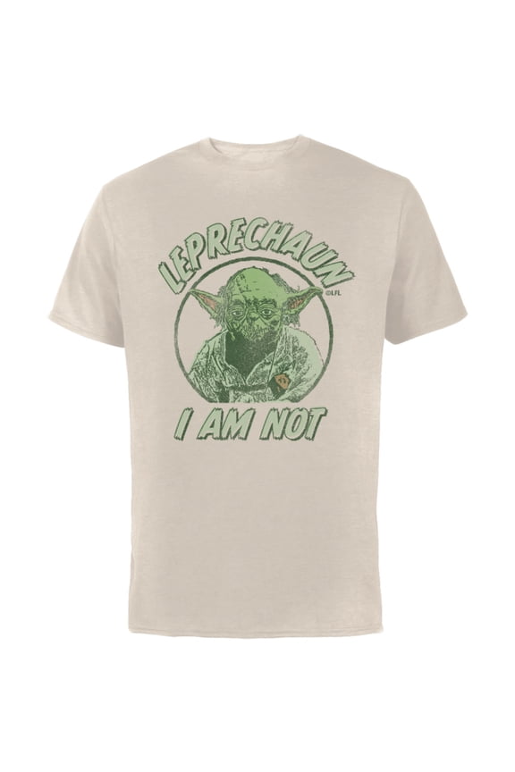 Yoda St. Patrick's Day Leprechaun I Am Not - Short Sleeve Cotton T-Shirt for Adults - Customized-Natural