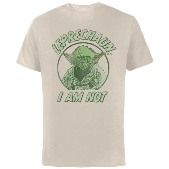 Star Wars Yoda St. Patrick's Day Leprechaun I Am Not - Short Sleeve Cotton T-Shirt for Adults - Customized-Natural