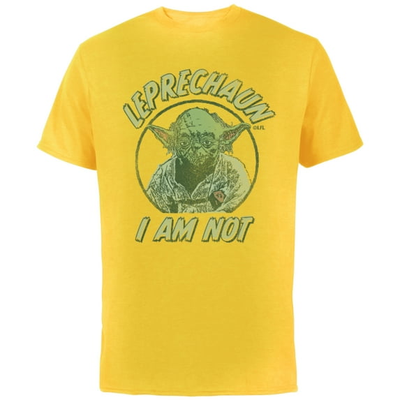 Star Wars Yoda St. Patrick's Day Leprechaun I Am Not - Short Sleeve Cotton T-Shirt for Adults - Customized-Yellow